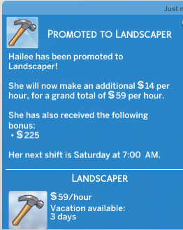 hailee got a promotion
