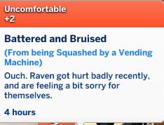 raven got sqaushed by a vending machine